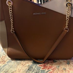 Michael Kors Brown and White Women's Bag